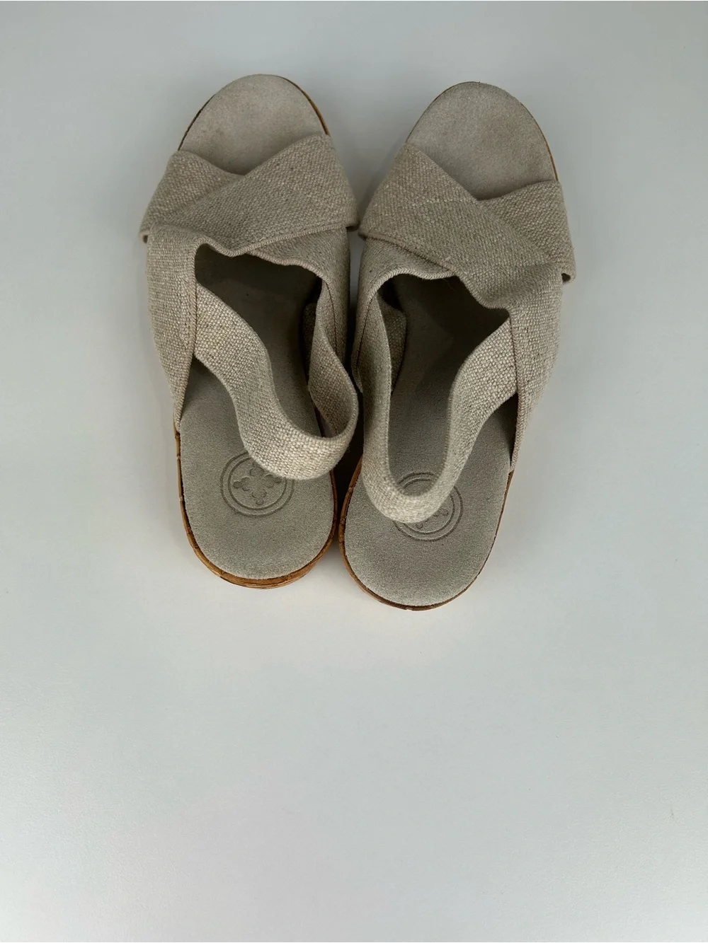 CHARLESTON SHOE COMPANY  Atlantic Linen Women’s Slingback Wedge Sandal